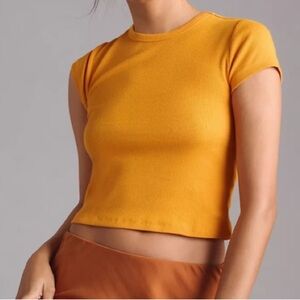 Anthropologie Golden Crop Top
